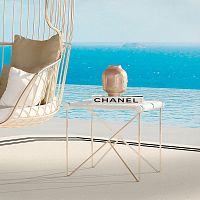 Contemporary side table NOAstainless steellacquered aluminumstainless steel base