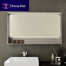 Wall-mounted bathroom mirror C002contemporaryrectangularLED-illuminated
