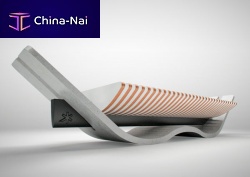 Original design public bench woodenaluminum