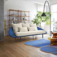 Contemporary sofa Lemfabricleathercustomizable color