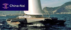 Trimaran sailing yacht TRIS 50cruisingwith open transom
