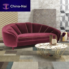 Art Deco sofa Rubyvelvetcottonred