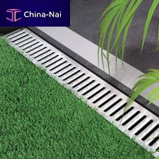 Drainage channel with grating XDRAINPPgalvanised steel gratecast iron grate