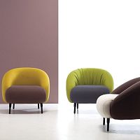 Contemporary armchair BUMPleatherfabricsteel
