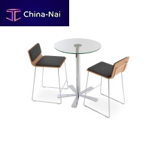 Contemporary high bar table DAISYashwalnutlacquered wood