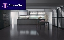 Contemporary kitchen MILANOwood veneersolid woodwith integrated handle
