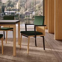 Contemporary dining chair LAENGSELindoorfabricleather
