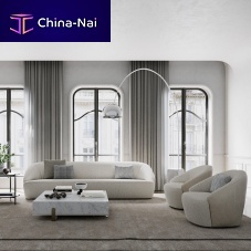Contemporary sofa Brerafabricbeigewooden