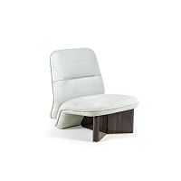 Contemporary fireside chair YPSILONfabricleatherwooden