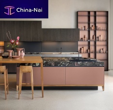 Contemporary kitchen SEIwood veneerlacquered woodglass