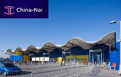 Entrance canopy IKEA SOUTHAMPTONsteelfabriccurved