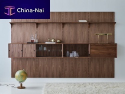 Contemporary living room wall unit SYSTEM CADO®oakwalnut