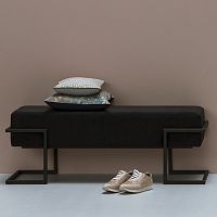 Contemporary bench CULTOVAstainless steelleather
