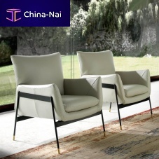 Contemporary armchair 5042leathercowhidesteel