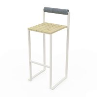 Contemporary bar chair LBS216indoorsolid woodpowder-coated steel base