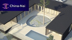 Prefab house PLUSVILLA ATRIUM 140eco-friendlycontemporarysolid wood