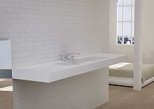 Wall-mounted washbasin CODE 1S / 1XLSolid Surfacewith counterwith towel rack