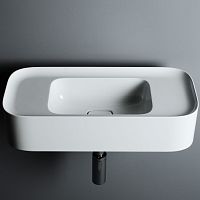 Wall-mounted washbasin CAMEO 60X24 H14ceramicrectangularcontemporary