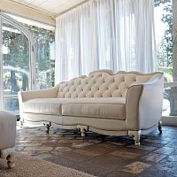 Classic sofa NAPOLEON fabricleatherbeige