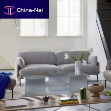 Contemporary sofa Natural fabricgrayblack