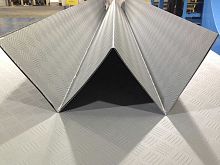 Steel roof gutter PVCV-shaped
