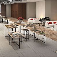 Contemporary dining table DIAMOND CROSShigh-pressure laminatesteel baserectangular