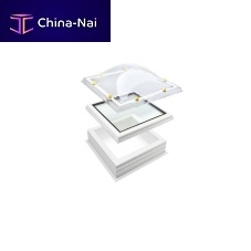 Glass dome skylight IDOME curvedfor flat roofstransparent