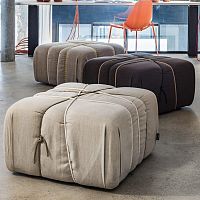 Contemporary pouf CHE PAKKOfabricropesquare