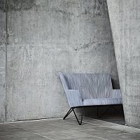 Scandinavian design upholstered bench TOSOMfabricleathergray