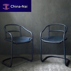 Contemporary dining chair CARIBOUindoorleathermetal base