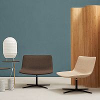Contemporary lounge chair Amelie Loungefabricchromebeige