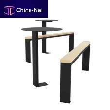 Contemporary high bar table INGgalvanised steelgalvanised steel baseoval