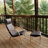 Contemporary lounge chair LINUS Livingfabricleatherwooden