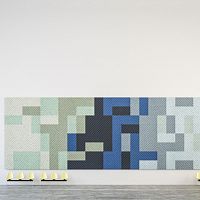 Wall-mounted acoustic panel wood woolrectangularfor office