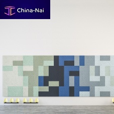 Wall-mounted acoustic panel wood woolrectangularfor office