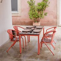 Contemporary table BICAtable CLASSICwoodensteel baserectangular