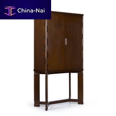 Contemporary bar cabinet BARNES MIXOLOGISToakpolished stainless steeltempered glass
