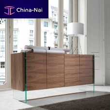 Contemporary sideboard 3057walnutwood veneerglass