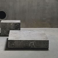 Contemporary coffee table EDGE L TUNDRA GREYmarblemarble basesquare