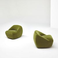 Contemporary lounge chair ROWANfabricmetalconversation