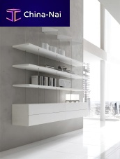 Wall-mounted shelf Ibiscontemporarylacquered MDFstainless steel