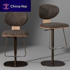 Contemporary bar chair Olos tooindoorleatherwood veneer