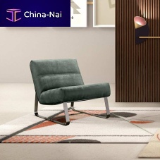 Contemporary fireside chair LOFTleathermetalsled base