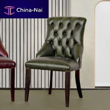 Chesterfield dining chair LUXindoorleatherbeech base