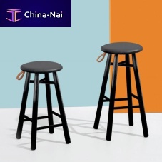 Contemporary bar stool TAG leatherwoolash base