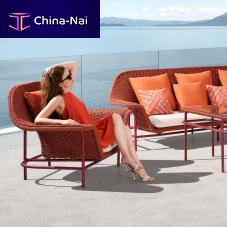 Traditional armchair LISBOAfabricaluminumrope