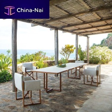 Contemporary table PORTOFINOwengevarnished aluminumrectangular