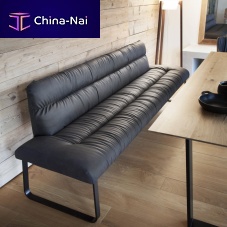 Contemporary upholstered bench For Usfabricleathersteel base