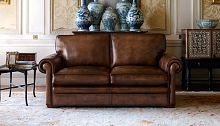 Traditional sofa CARMENlinenleathersilver-colored