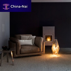 Contemporary armchair HOSTleatherfabricbrown